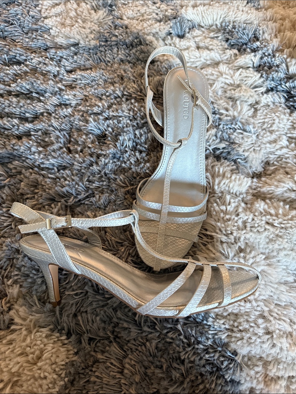 Silver Strappy Dress Sandals